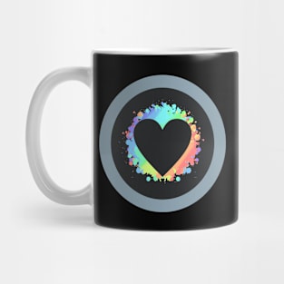 Colorful Black Heart Design Mug